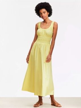 loft yellow dress Party Dresses LOFT Floral Midi Dress Size